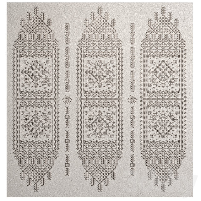 Decorative Panel with Slavic folk Ornament 3ds Max - thumbnail 1