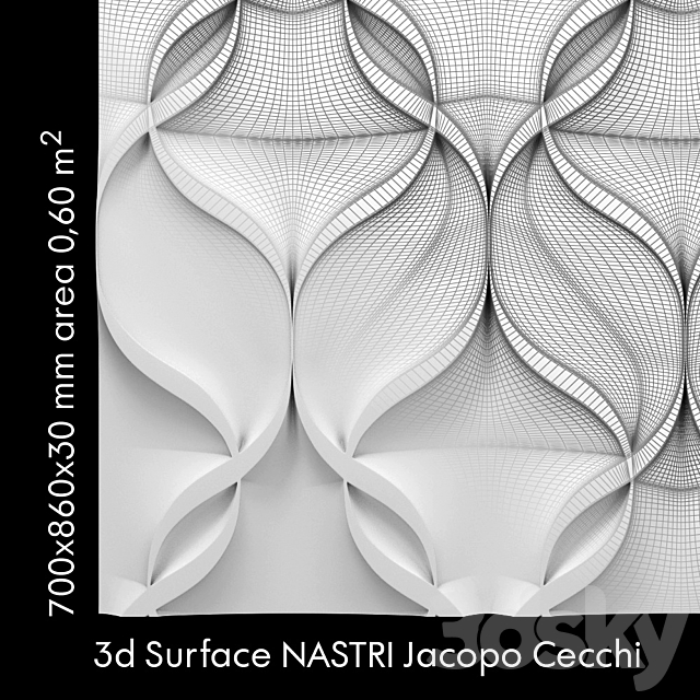 Decorative panels 3D Surface NASTRI 3ds Max - thumbnail 2