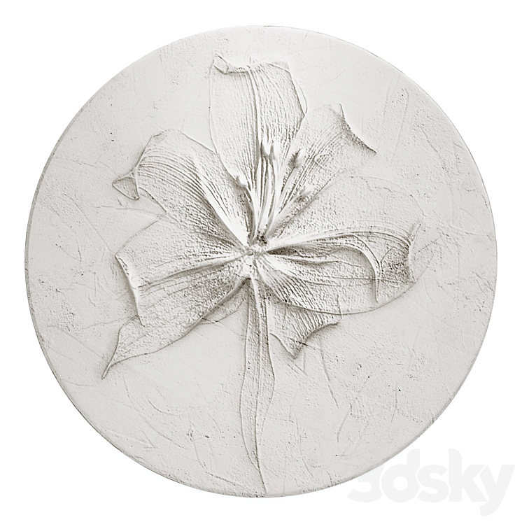 Flower plaster panel 142 3DS Max Model - thumbnail 1