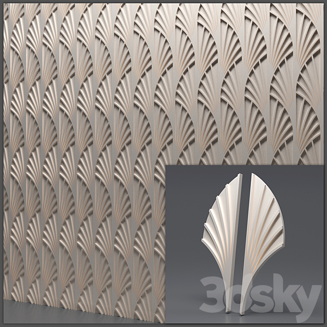 Gypsum 3D panel 3DS Max Model - thumbnail 3