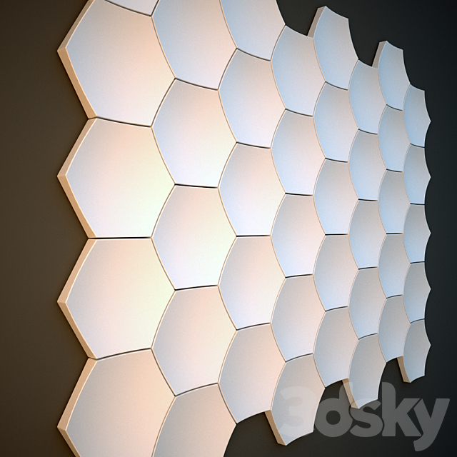 Gypsum 3D panel for walls 3DS Max Model - thumbnail 1