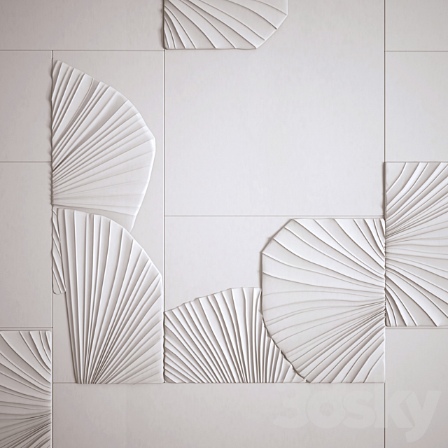 Gypsum flora tiles 3DS Max Model - thumbnail 2