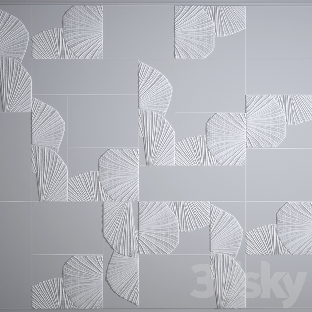 Gypsum flora tiles 3DS Max Model - thumbnail 3