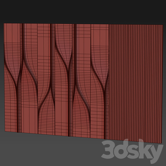 Headboard 3d Wall Panel 33 3DS Max Model - thumbnail 2