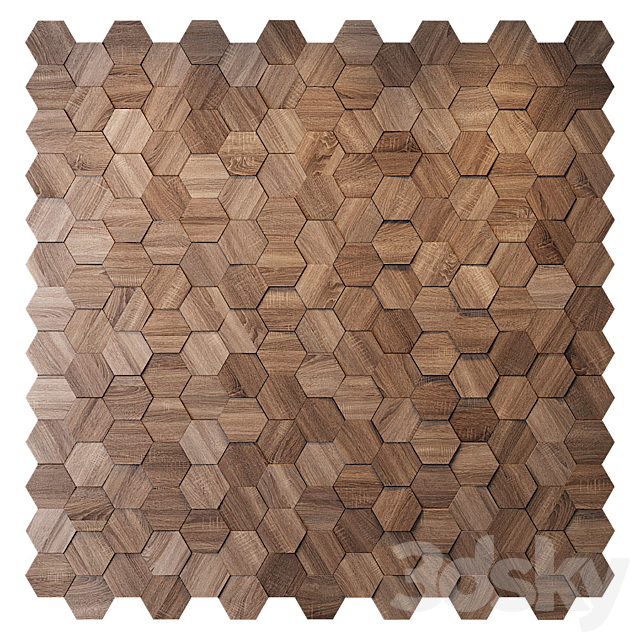 Hexagon wood panel 3ds Max - thumbnail 1