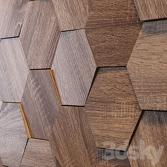 Hexagon wood panel 3ds Max - thumbnail 2