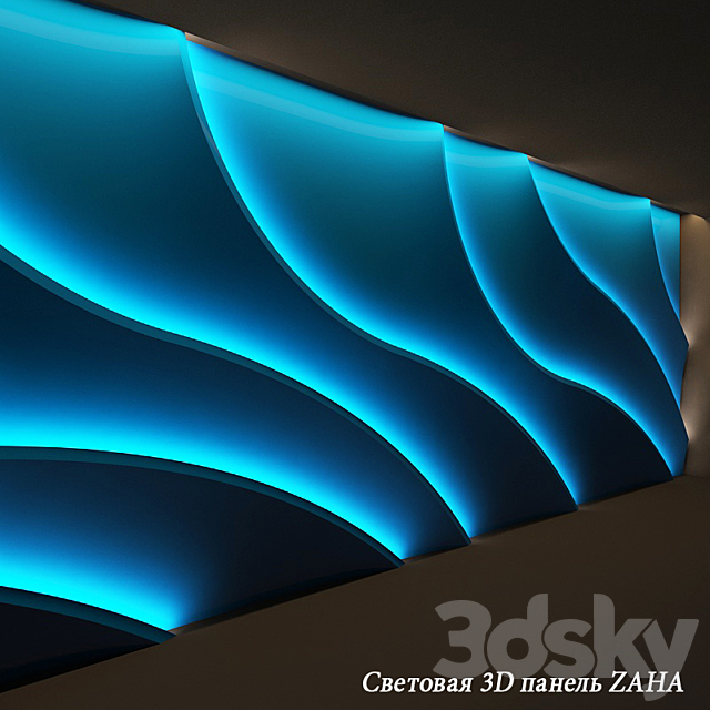 Light 3D panel ZAHA 3DS Max Model - thumbnail 2