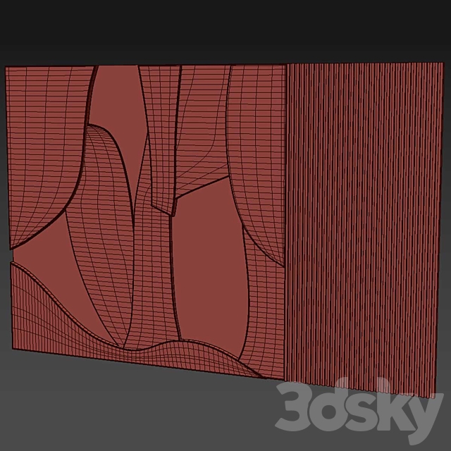 Modern 3d Wall Panel 34 3DS Max Model - thumbnail 2