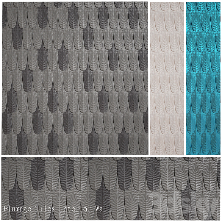 Plumage Tiles Interior Wall 3DS Max Model - thumbnail 1