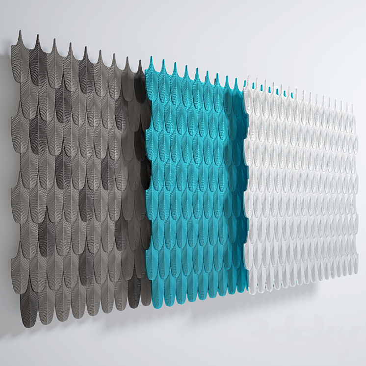 Plumage Tiles Interior Wall 3DS Max Model - thumbnail 2