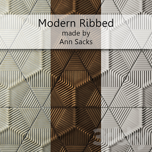 Tile Modern Ribbed by Ann Sacks 3ds Max - thumbnail 1