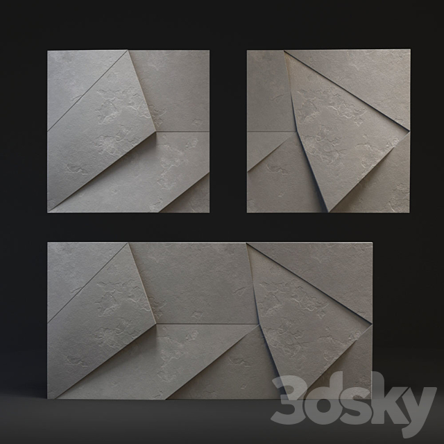 Wall abstract 3D panel 3DS Max Model - thumbnail 3