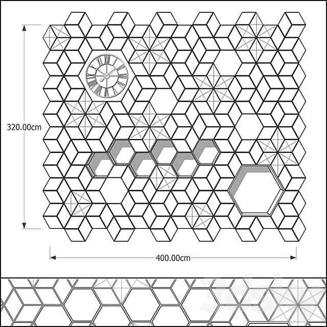 Wall Decorative panels-001 3DS Max Model - thumbnail 3