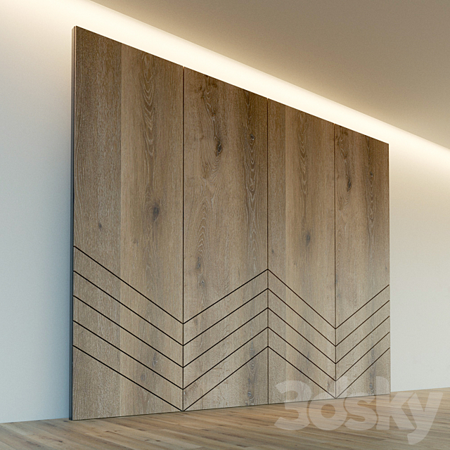 Wall panel made of wood. Decorative wall. 95 3DS Max Model - thumbnail 2