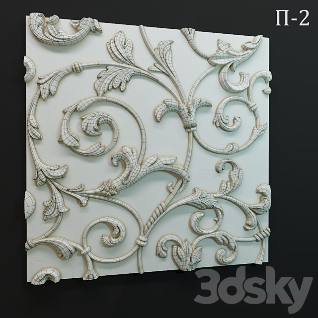 Wall panel P-2 3DS Max Model - thumbnail 2