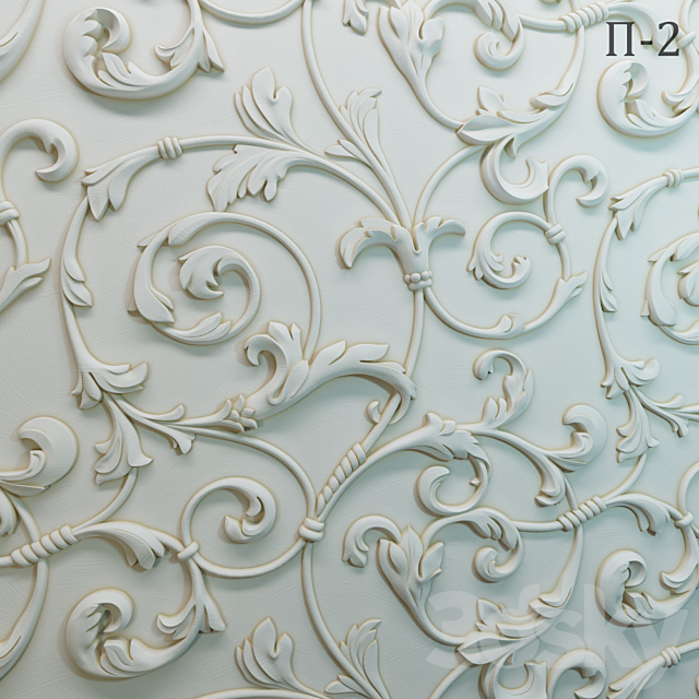 Wall panel P-2 3DS Max Model - thumbnail 3