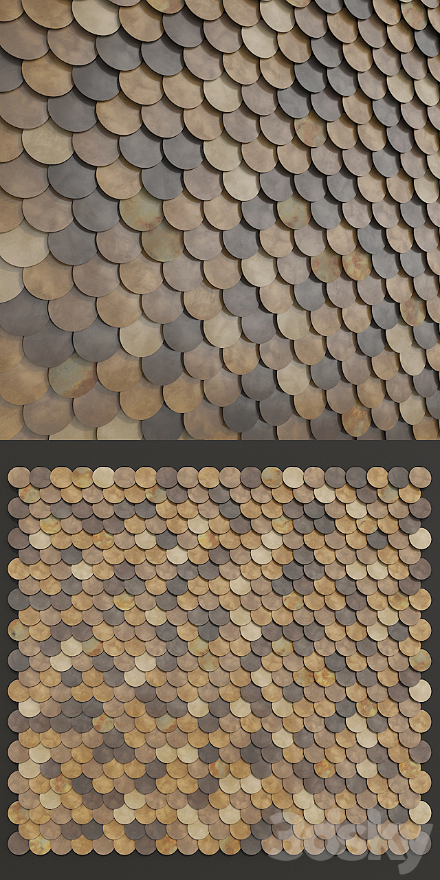 Wall panels Circle wall – De Castelli 3DS Max Model - thumbnail 2