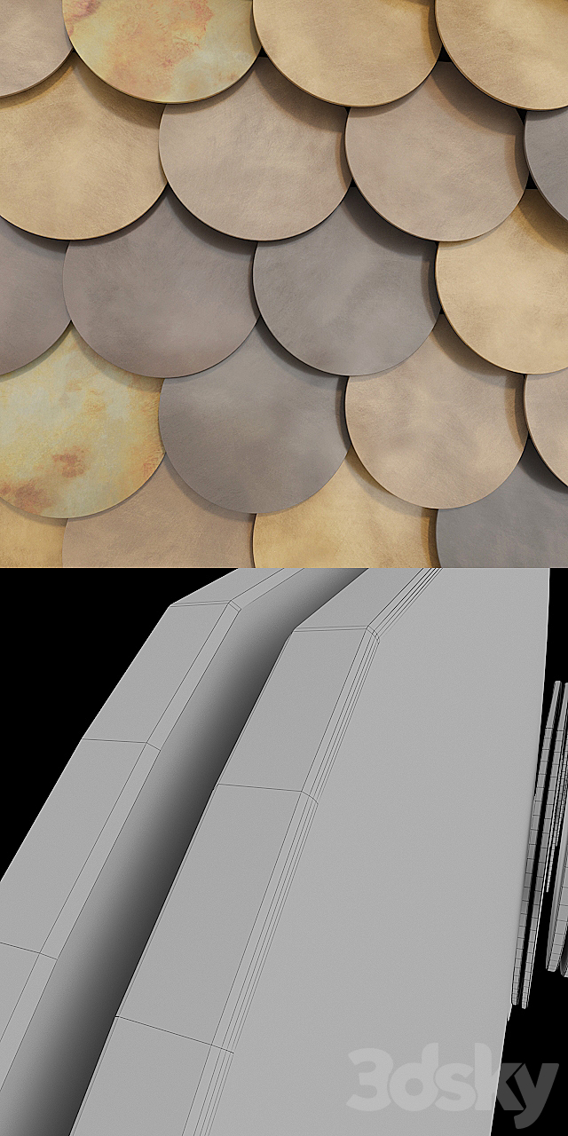 Wall panels Circle wall – De Castelli 3DS Max Model - thumbnail 3