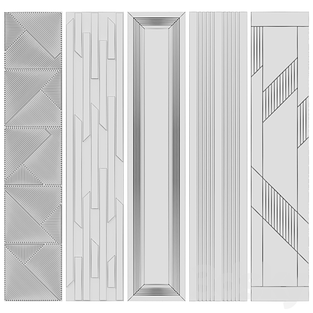 Wall panels (v3) 3DS Max Model - thumbnail 3