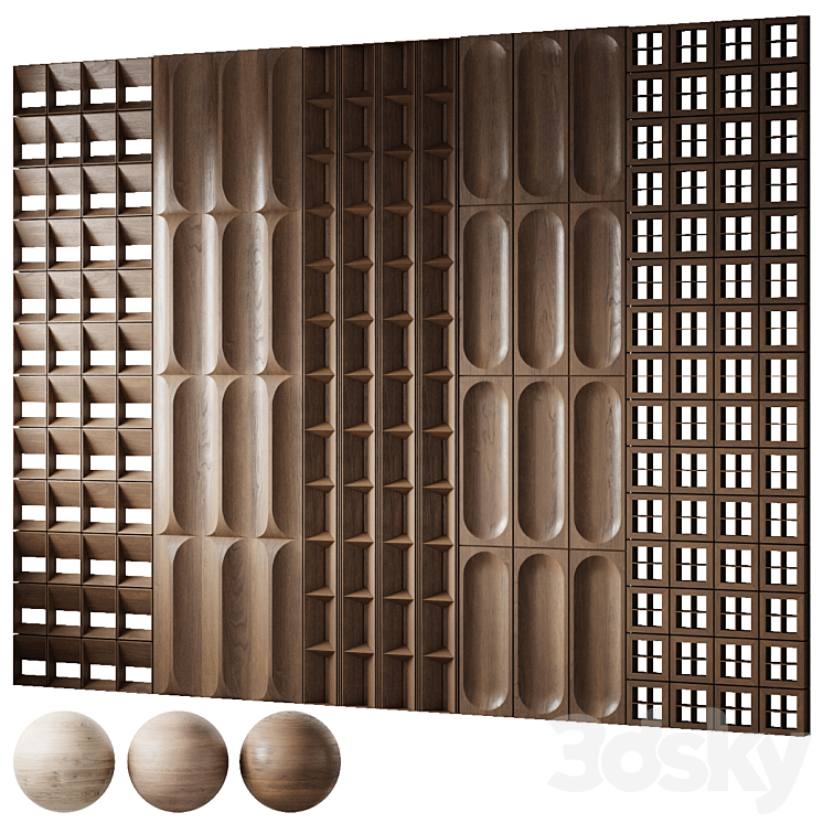 Wood panels 3 3DS Max Model - thumbnail 1