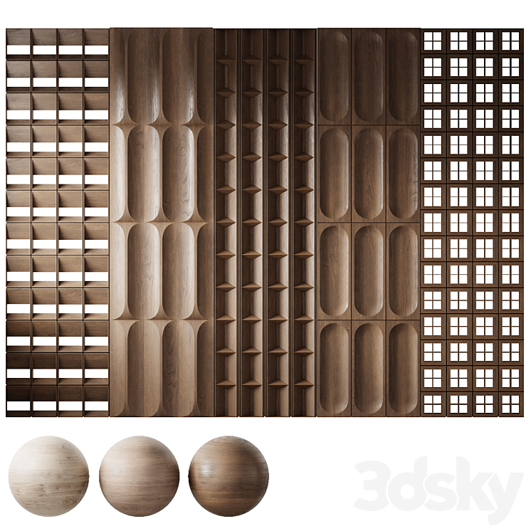 Wood panels 3 3DS Max Model - thumbnail 2