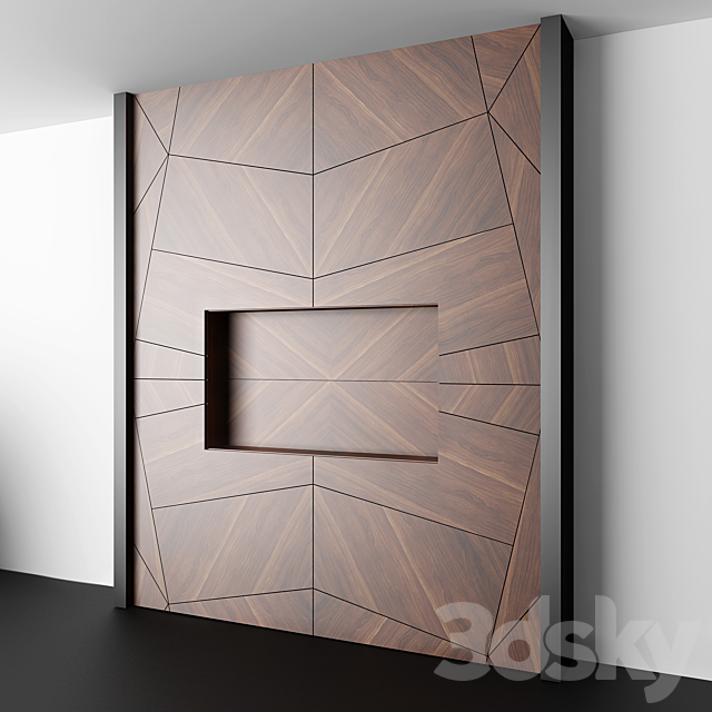 Wood TV panels 3DS Max Model - thumbnail 3