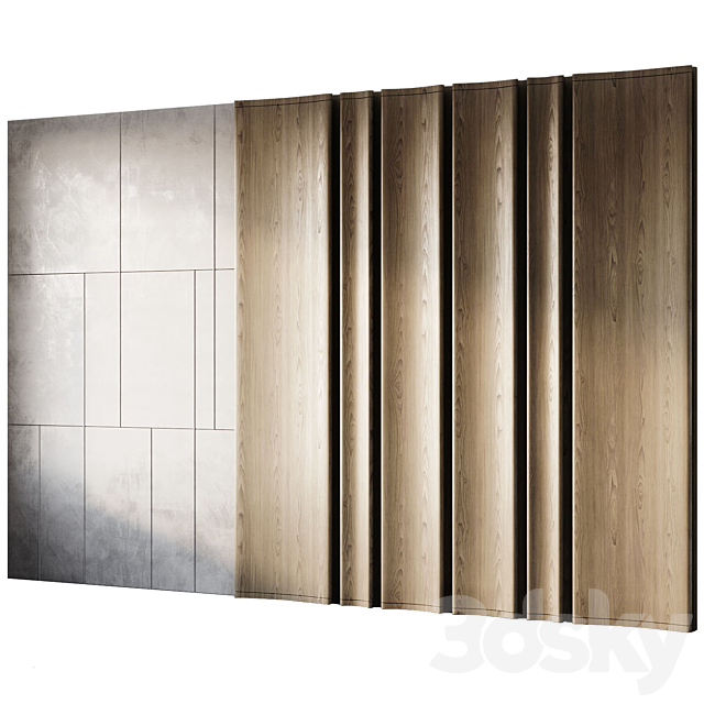 Wood Wall Panels 3 3DS Max Model - thumbnail 2