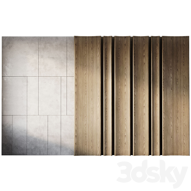 Wood Wall Panels 3 3DS Max Model - thumbnail 3