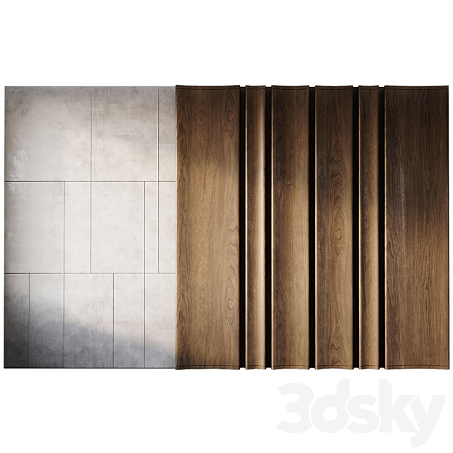 Wood Wall Panels 3 3DS Max Model - thumbnail 4