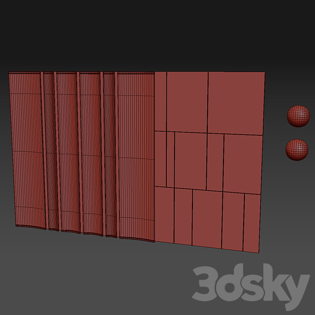 Wood Wall Panels 3 3DS Max Model - thumbnail 6