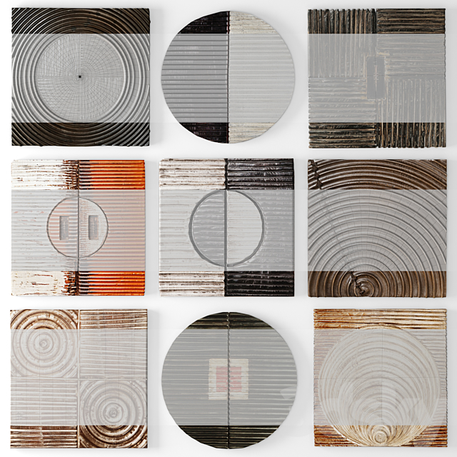 Wood Wall Sculpture by Kipley Meyer picture wooden picture wall decor wood carving abstraction set circle carved wall decor eco design 3ds Max - thumbnail 3