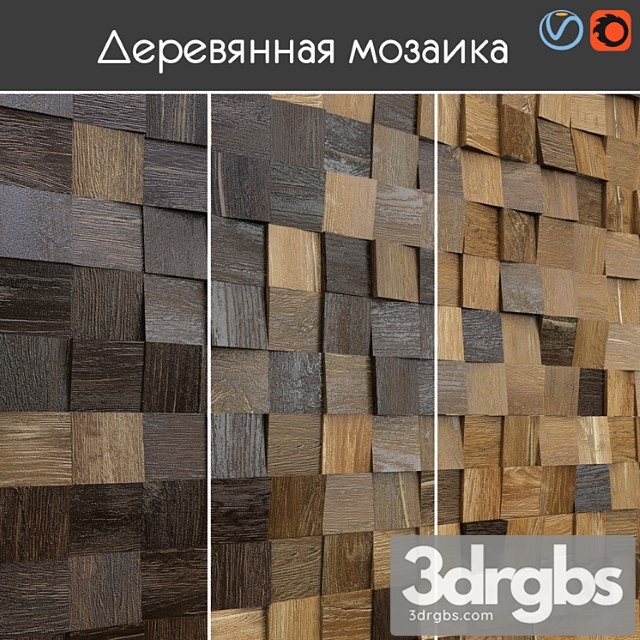 Wooden Mosaic 003 3dsmax Download - thumbnail 1