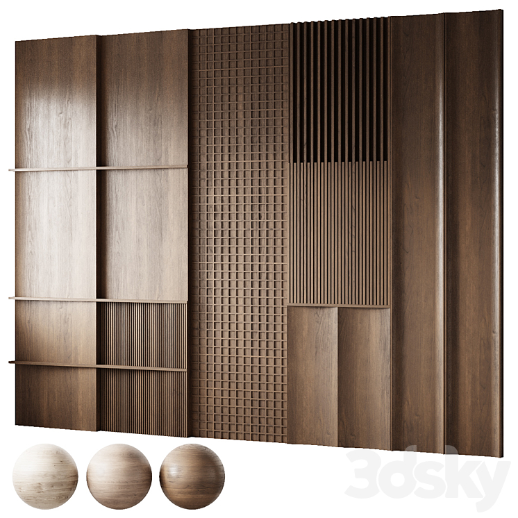 Wooden panels 3DS Max Model - thumbnail 1