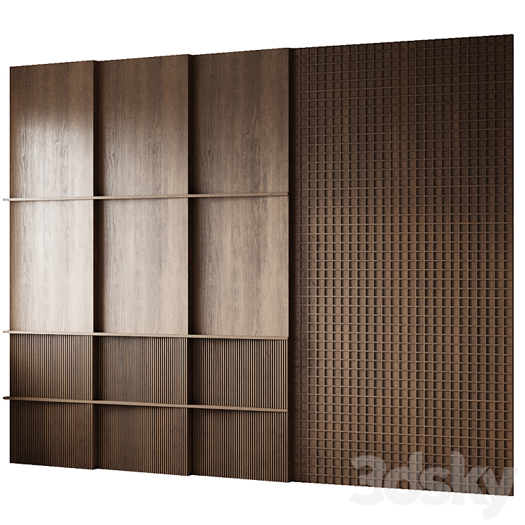 Wooden panels 3DS Max Model - thumbnail 2