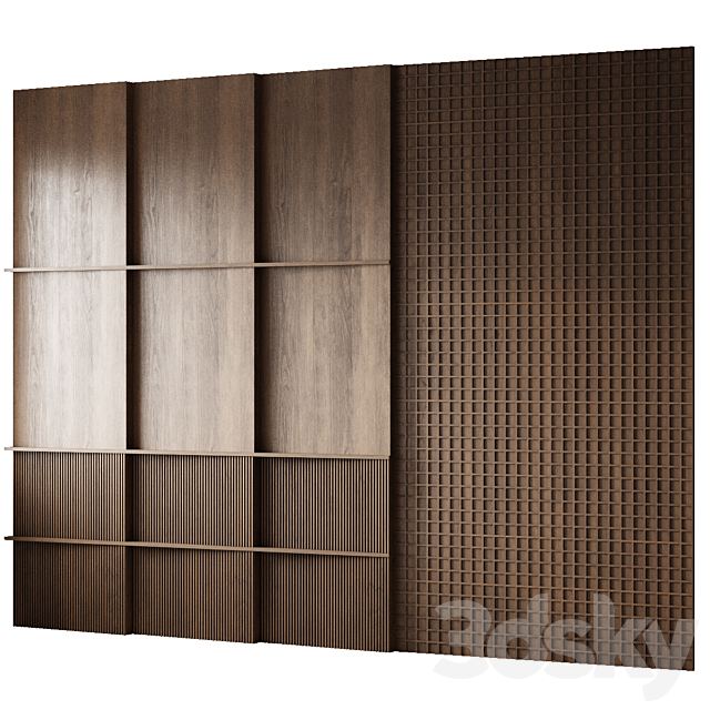 Wooden panels 3DS Max Model - thumbnail 2