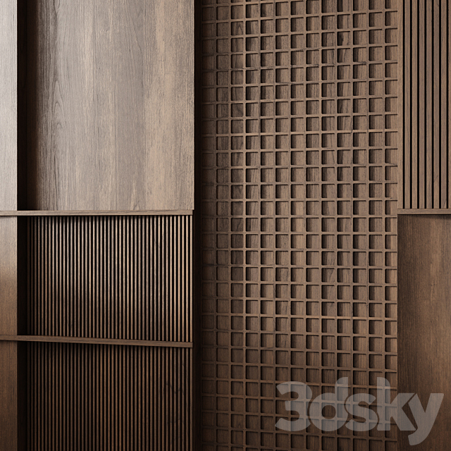 Wooden panels 3DS Max Model - thumbnail 4