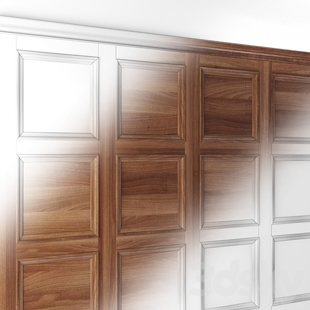 Wooden panels in classic style 3DS Max Model - thumbnail 3