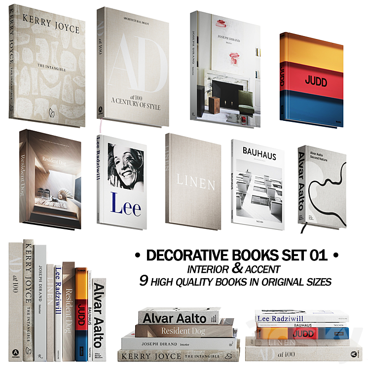 030 Decorative books set 01 neutral 00 3DS Max Model - thumbnail 3