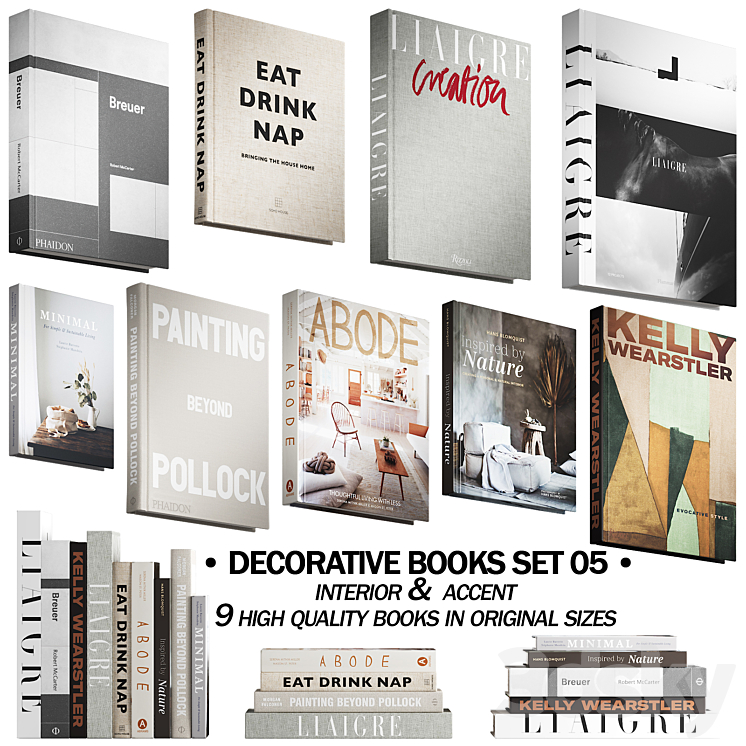 046_Decorative books set 05 neutral 02 3DS Max Model - thumbnail 3