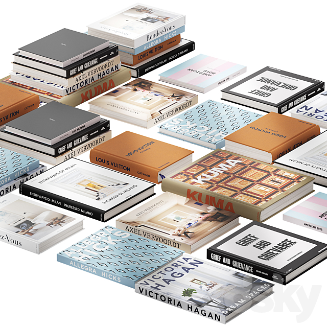 091 Decorative books set 13 Elegant and Fashion 01 3DSMax File - thumbnail 3