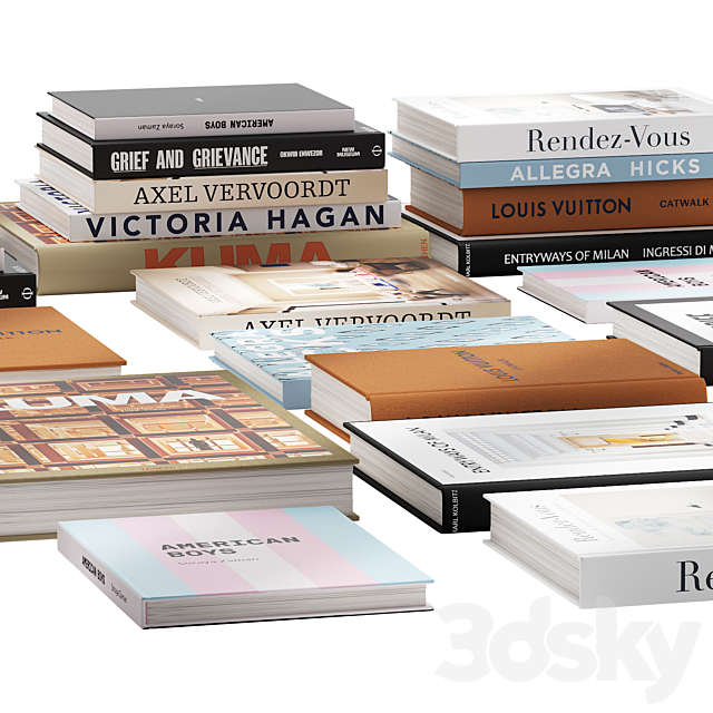 091 Decorative books set 13 Elegant and Fashion 01 3DSMax File - thumbnail 4