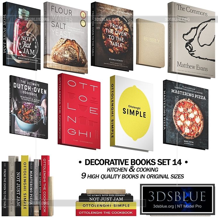 092 Decorative books set 14 Kitchen and Cooking 01 3DS Max - thumbnail 3