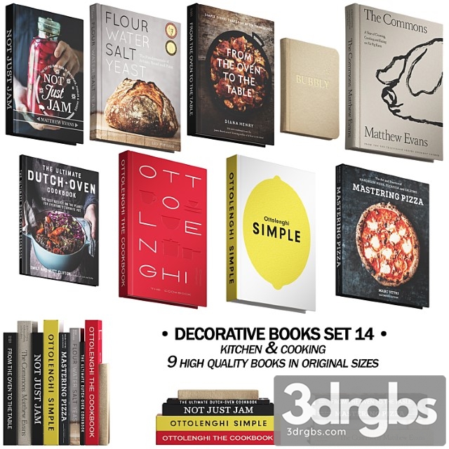 092 Decorative Books Set 14 Kitchen and Cooking 01 - thumbnail 1