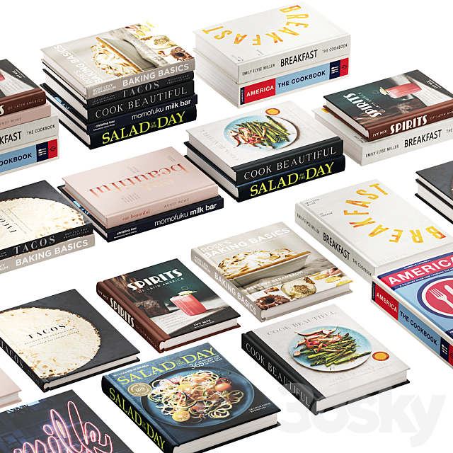 145 decorative books set 16 kitchen and cooking P02 3DSMax File - thumbnail 3