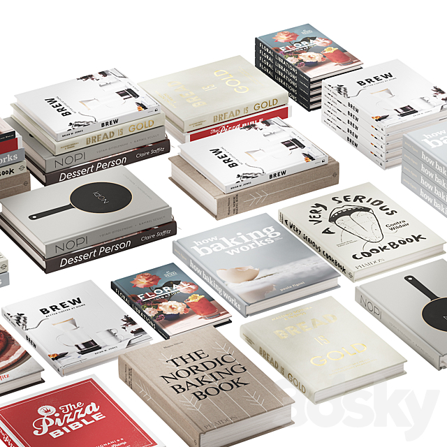 146 decorative books set 17 kitchen and cooking P03 3DSMax File - thumbnail 2