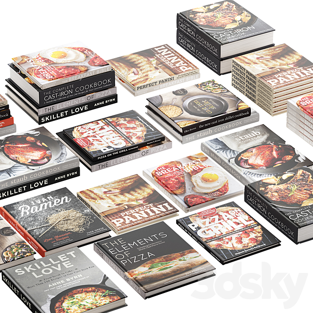 147 decorative books set 18 kitchen and cooking P04 3DSMax File - thumbnail 3