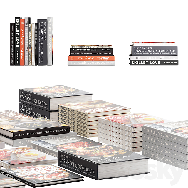 147 decorative books set 18 kitchen and cooking P04 3DSMax File - thumbnail 5