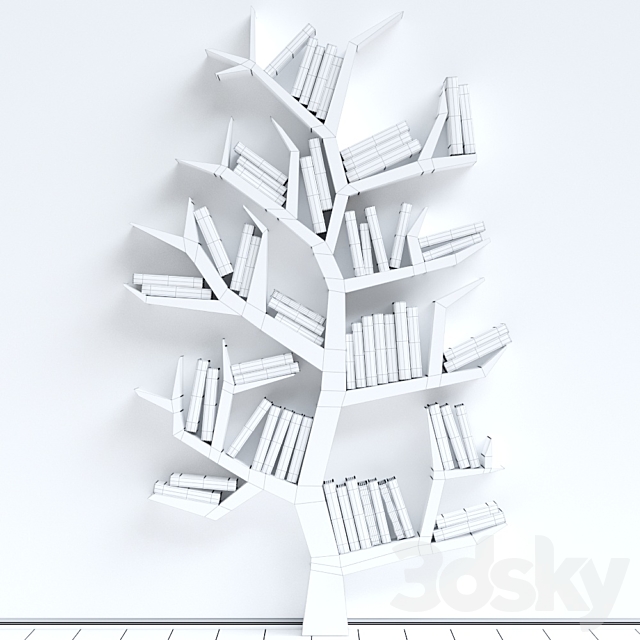 20-Wood shelf 3DS Max Model - thumbnail 2