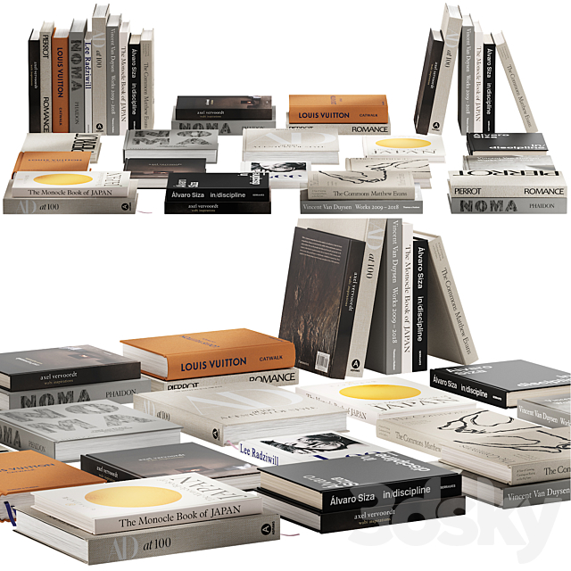 211 decorative books set 20 gold collection PART 1 3ds Max - thumbnail 3