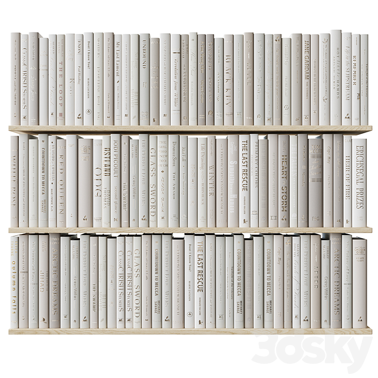 A set of beige books Books light beige 3DS Max - thumbnail 2